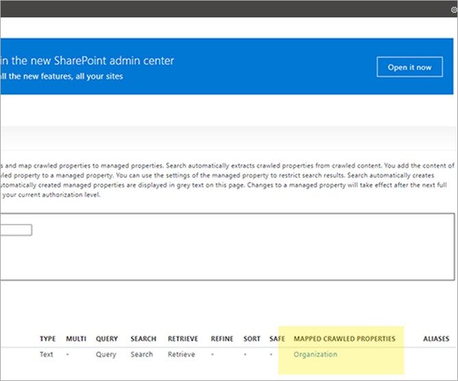 mapped crawled properties